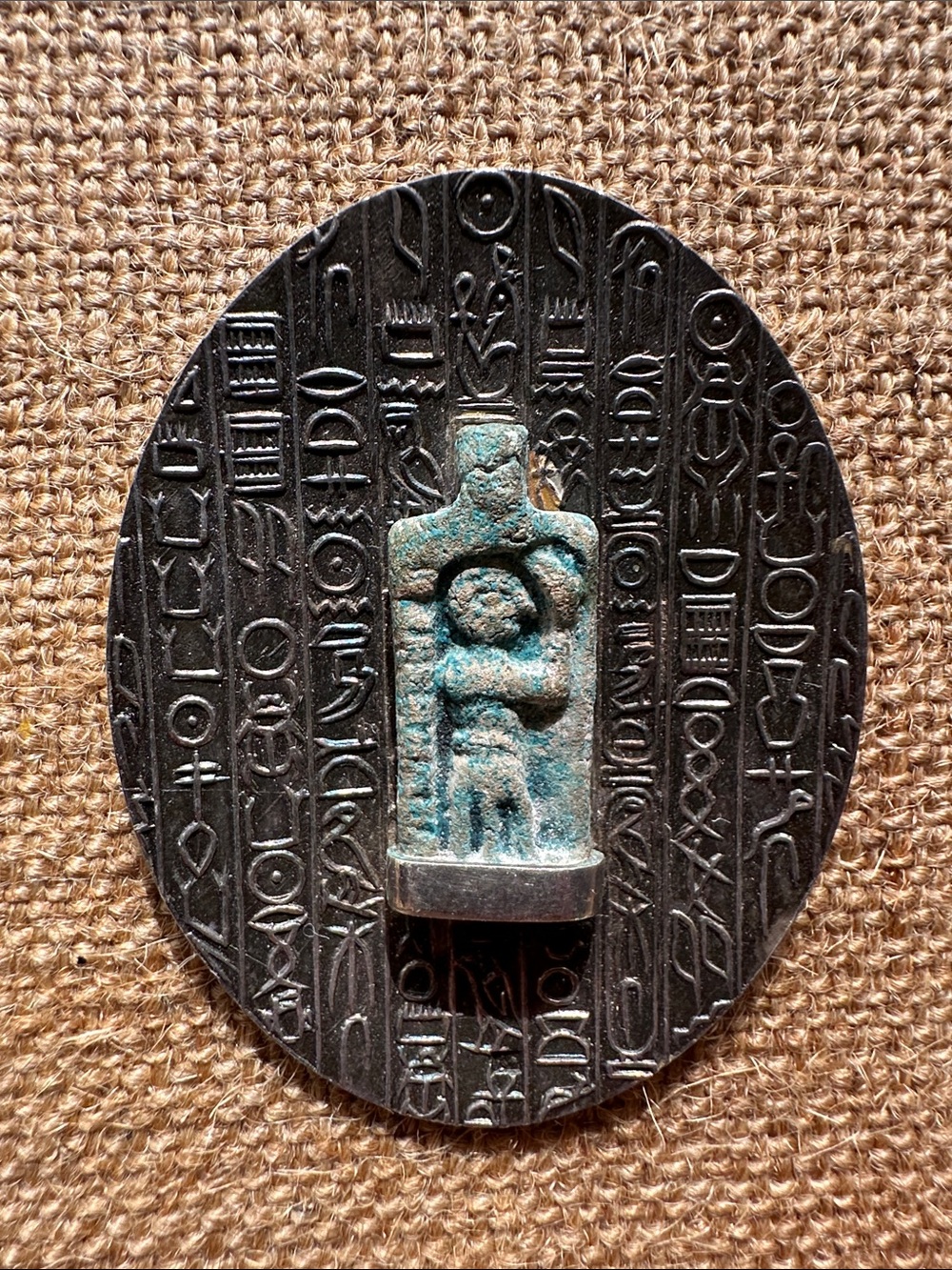 Egyptian Scarab-Style Pendant Pin